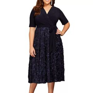 Elegant Navy Wrap Dress
